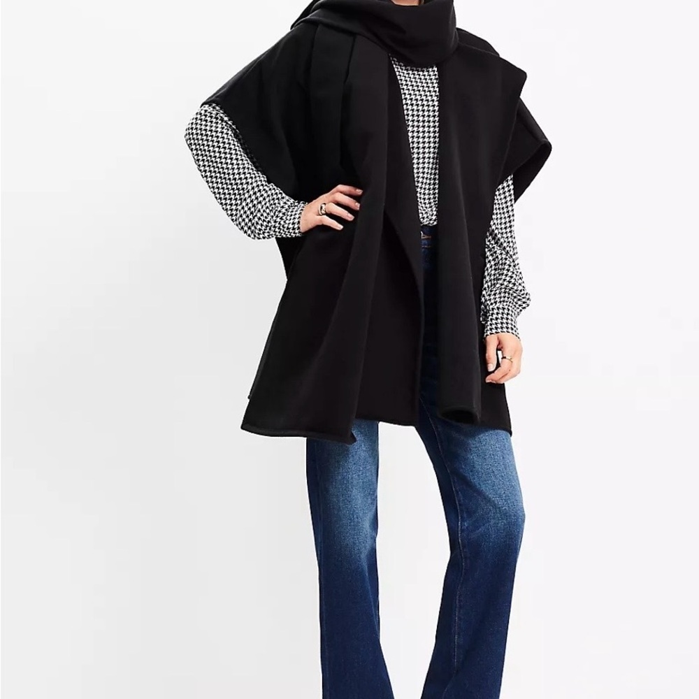 LOFT Black Oversized Wrap NWT